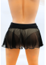 Mini jupe noire en résille transparente Stella