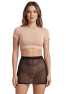 Jupe noire en résille transparente Maya