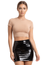 Jupe noire en simili cuir avec zip Lara