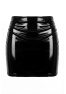Jupe noire en simili cuir avec zip Lara