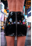 Jupe noire en simili cuir avec zip Lara