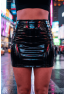 Jupe noire en simili cuir avec zip Lara