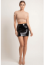 Jupe noire en simili cuir avec zip Lara