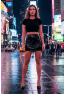 Jupe noire en simili cuir avec zip Lara