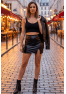 Jupe sexy courte noire wetlook Alessia