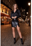 Jupe sexy longue noire wetlook Inaya