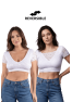 Top sexy court blanc bi matière réversible