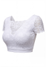 Top sexy court blanc bi matière réversible