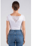 Top sexy court blanc bi matière réversible