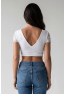 Top sexy court blanc bi matière réversible
