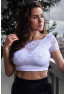 Top sexy court blanc bi matière réversible