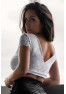 Top sexy court blanc bi matière réversible