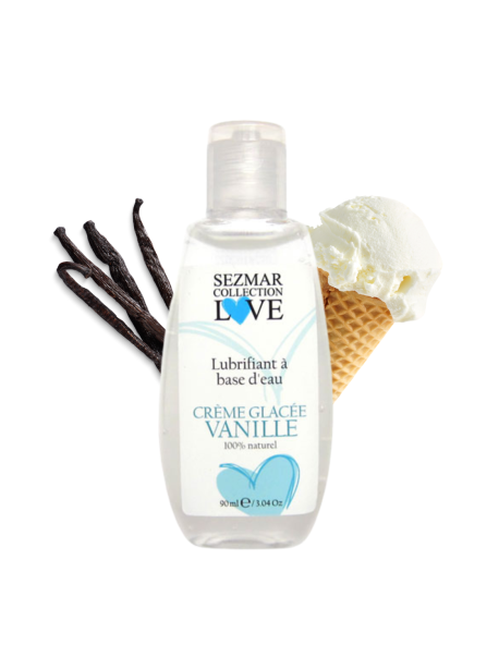 Lubrifiant à base d'eau 100% naturel Crème glacée vanille 90 ml 