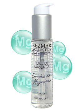 Huile de massage professionnelle Enrichie en Magnésium 100% naturelle 50 ml 