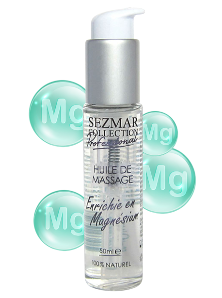 Huile de massage professionnelle Enrichie en Magnésium 100% naturelle 50 ml 