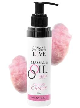 Huile de massage comestible Barbe à papa 100ml 100% naturelle 