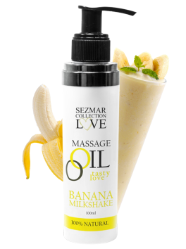Huile de massage comestible milkshake banane 100ml 100% naturelle 