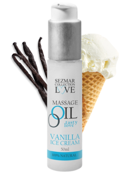 Huile de massage comestible Vanille glacée 50ml 
