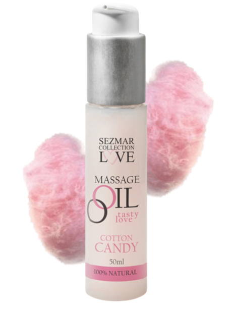 Huile de massage comestible Barbe à papa 50ml 