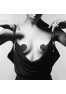 FLASH Heart Black glitter nipples Bijoux Indiscrets