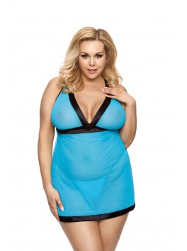 Nuisette turquoise transparente pour un soir d'été fournisseur Anais apparel Lingerie femme ronde