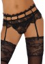 Grossiste Beauty Night Ensemble lingerie Mailys soutien-gorge porte-jarretelles et string dentelle noire