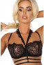 Grossiste Beauty Night Ensemble lingerie Mailys soutien-gorge porte-jarretelles et string dentelle noire