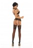 Grossiste Beauty Night Ensemble lingerie Mailys soutien-gorge porte-jarretelles et string dentelle noire