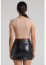 Jupe noire en simili cuir mat Sifia