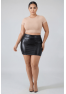 Jupe noire en simili cuir mat Sifia