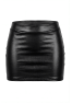 Jupe noire en simili cuir mat Sifia