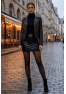 Jupe noire en simili cuir mat Sifia