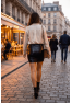 Jupe noire en simili cuir mat Sifia