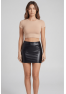 Jupe noire en simili cuir mat Sifia