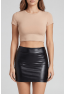 Jupe noire en simili cuir mat Sifia