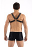 Harnais homme simili cuir larges sangles avec anneaux 