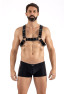 Harnais homme simili cuir avec sangles croisées dans le dos 