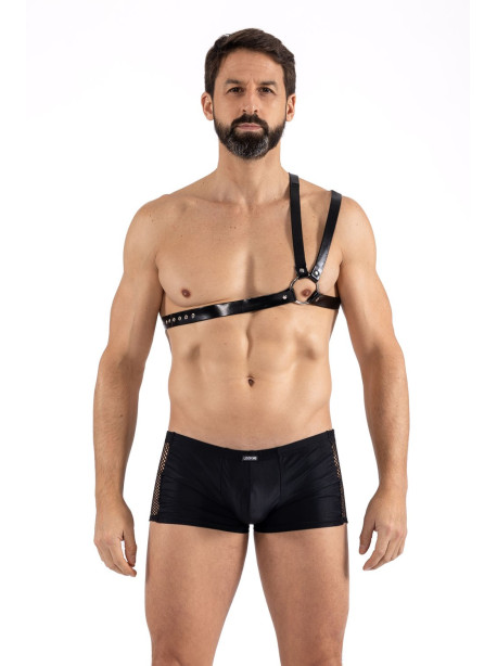 Harnais homme simili cuir double lanières sur épaule 
