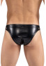 Slip noir Black Desire en simili cuir 