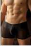 Boxer noir rayé opaque et transparent 