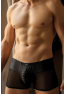 Boxer noir rayé opaque et transparent 