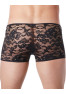 Boxer noir en fine dentelle avec légère transparence
