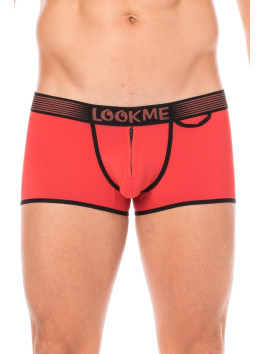 Mini-Pants rouge échancré avec zip 