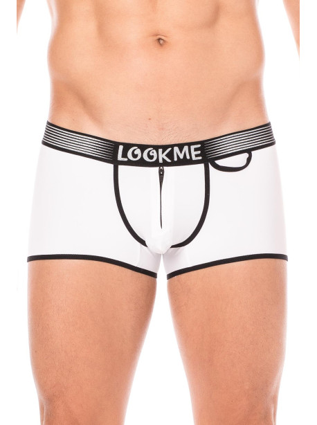 Mini-Pants blanc échancré avec zip 