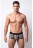 Boxer en résille imprimé léopard gris