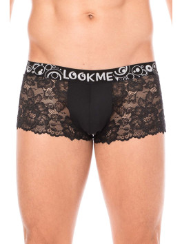 Boxer noir en dentelle délicate 