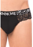 String noir en dentelle délicate 