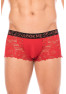 Boxer rouge en dentelle délicate 