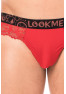 String rouge en dentelle délicate 