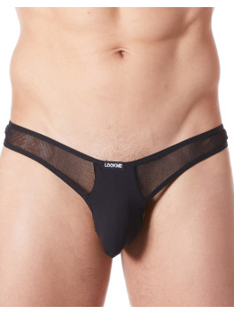 String noir sexy avec fine résille